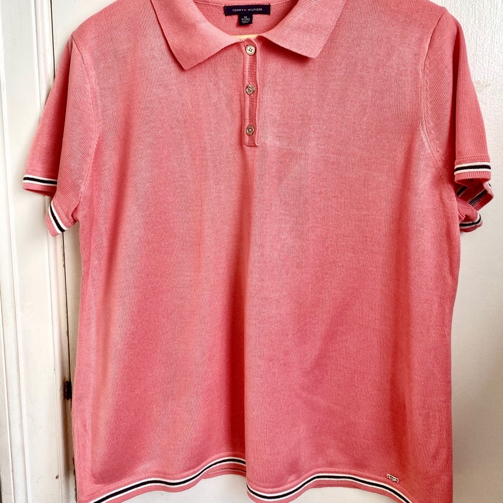 XL Tommy Hilfiger Salmon Pink Collard Shirt